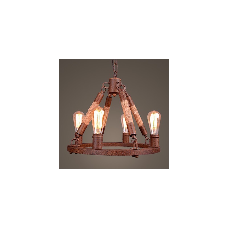 Lámpara colgante de cuerda vintage para loft, lámpara industrial creativa, decoración de estilo americano