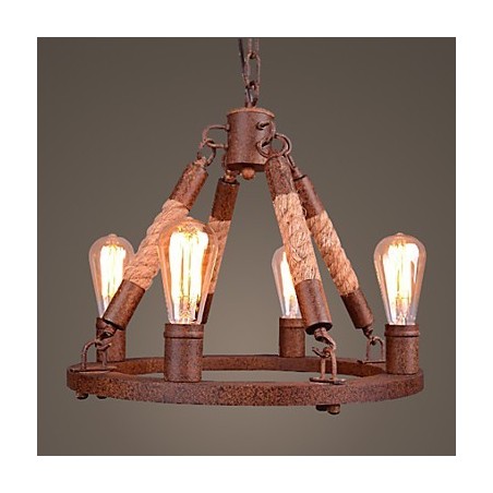Lámpara colgante de cuerda vintage para loft, lámpara industrial creativa, decoración de estilo americano Lámpara colgante de cuerda vintage para loft, lámpara industrial creativa, decoración de estilo americano