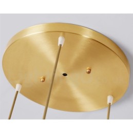 Lámpara colgante rústica de estilo nórdico de latón puro con pantalla de cristal
