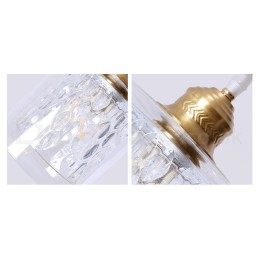 Lámpara colgante rústica de estilo nórdico de latón puro con pantalla de cristal