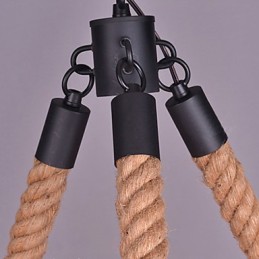 Lámpara colgante de cuerda vintage para loft, lámpara industrial creativa, decoración de estilo americano