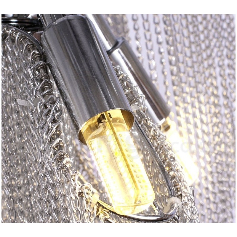 Lámpara colgante de diseño con borlas de aluminio en color plata