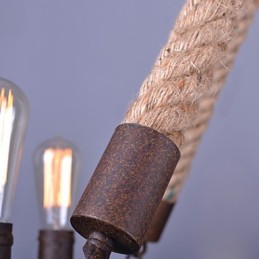 Lámpara colgante de cuerda vintage para loft, lámpara industrial creativa, decoración de estilo americano