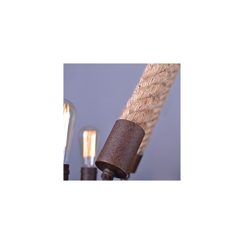 Lámpara colgante de cuerda vintage para loft, lámpara industrial creativa, decoración de estilo americano