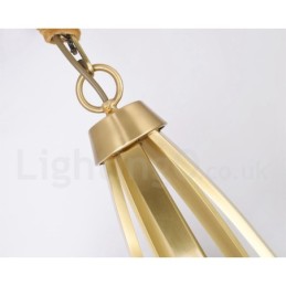 Lámpara colgante grande de latón puro de 6 luces, estilo rústico, retro, vintage, con pantallas de cristal