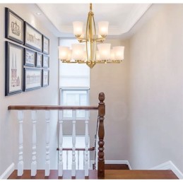 Lámpara colgante grande de latón puro de 12 luces, estilo rústico, retro, vintage, con pantallas de cristal.