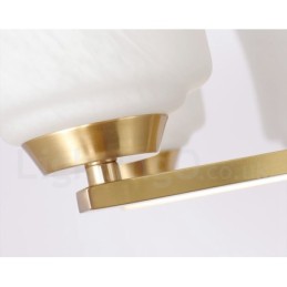 Lámpara colgante grande de latón puro de 12 luces, estilo rústico, retro, vintage, con pantallas de cristal.