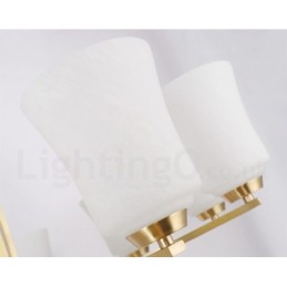 Lámpara colgante grande de latón puro de 15 luces, estilo rústico, retro, vintage, con pantallas de cristal.