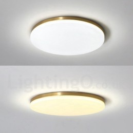 Lámpara de techo empotrada de estilo nórdico moderno, contemporáneo, ultrafina y redonda, regulable, de latón, con pantalla acrílica. También se puede usar como luz de pared.