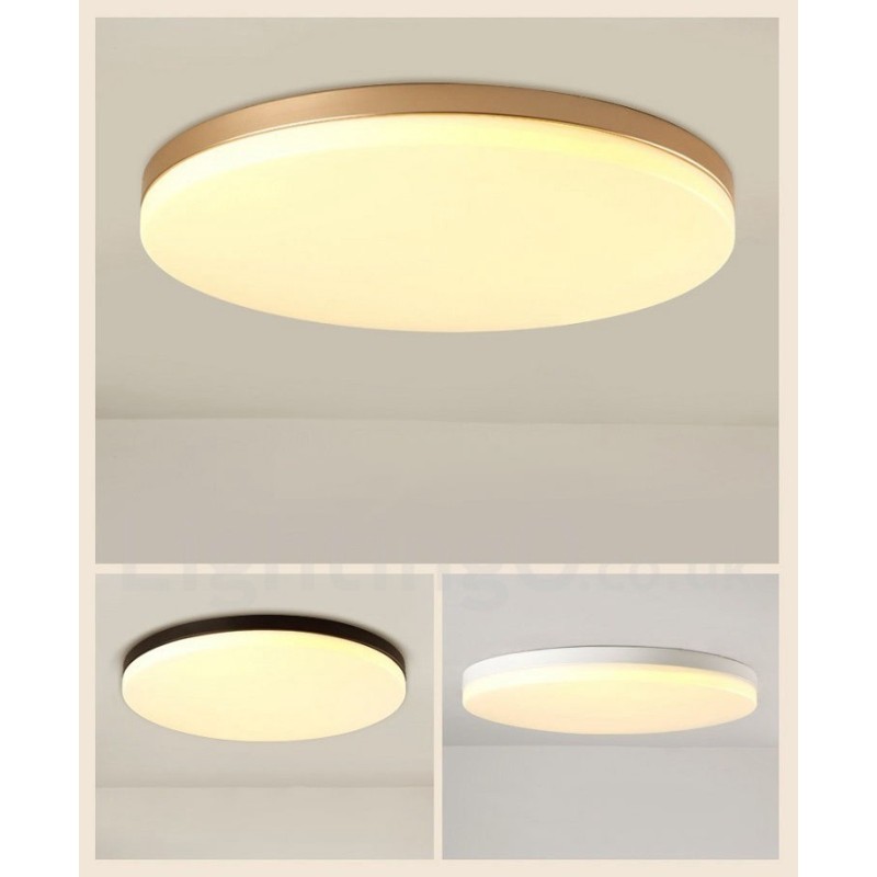 Lámpara de techo empotrada de estilo nórdico contemporáneo, moderna, regulable y redonda, ultrafina, con pantalla acrílica. También se puede usar como aplique de pared.