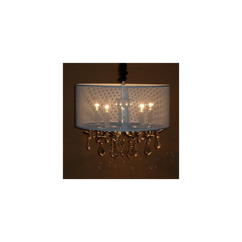 Lámpara colgante contemporánea de cristal con 5 luces y pantalla semitransparente