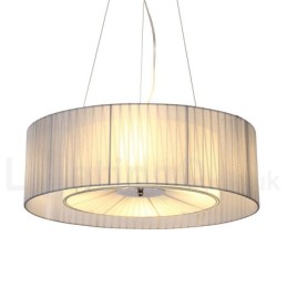Lámpara colgante moderna Drum de 4 luces con pantalla de tela