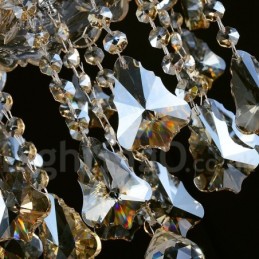 Lámpara de araña moderna de cristal K9 de 6 luces color coñac retro