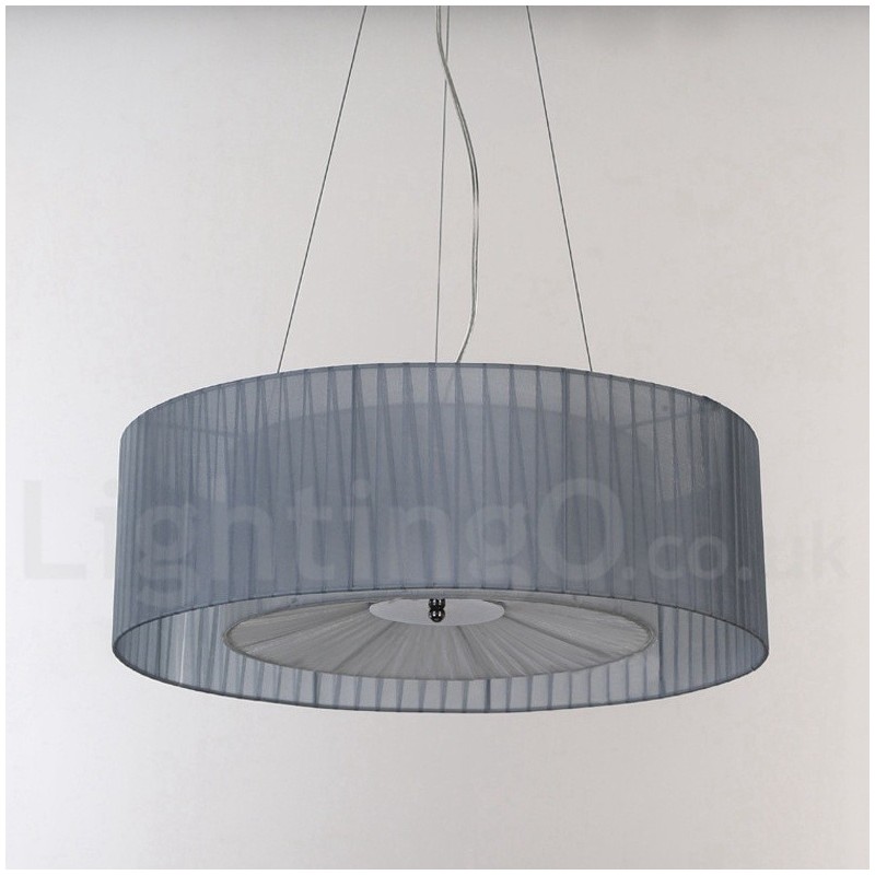 Lámpara colgante moderna Drum de 4 luces con pantalla de tela