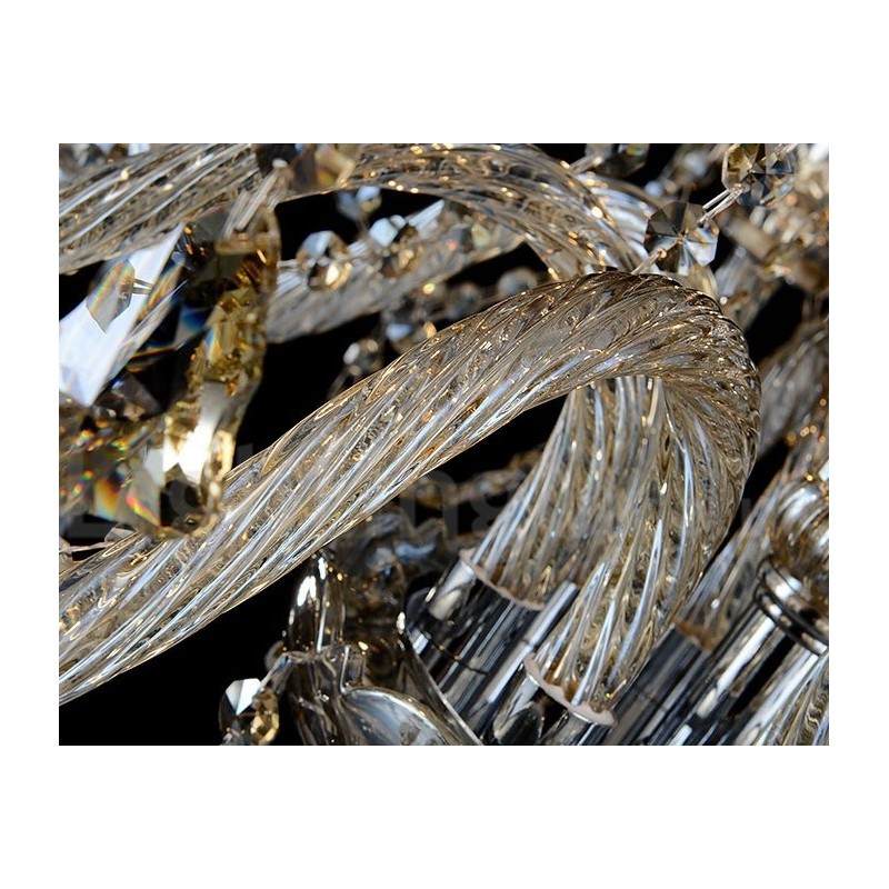 Lámpara de araña moderna de cristal K9 de 6 luces color coñac retro