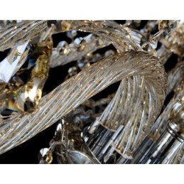 Lámpara de araña moderna de cristal K9 color coñac retro