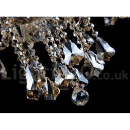 Lámpara de araña moderna de cristal K9 color coñac retro