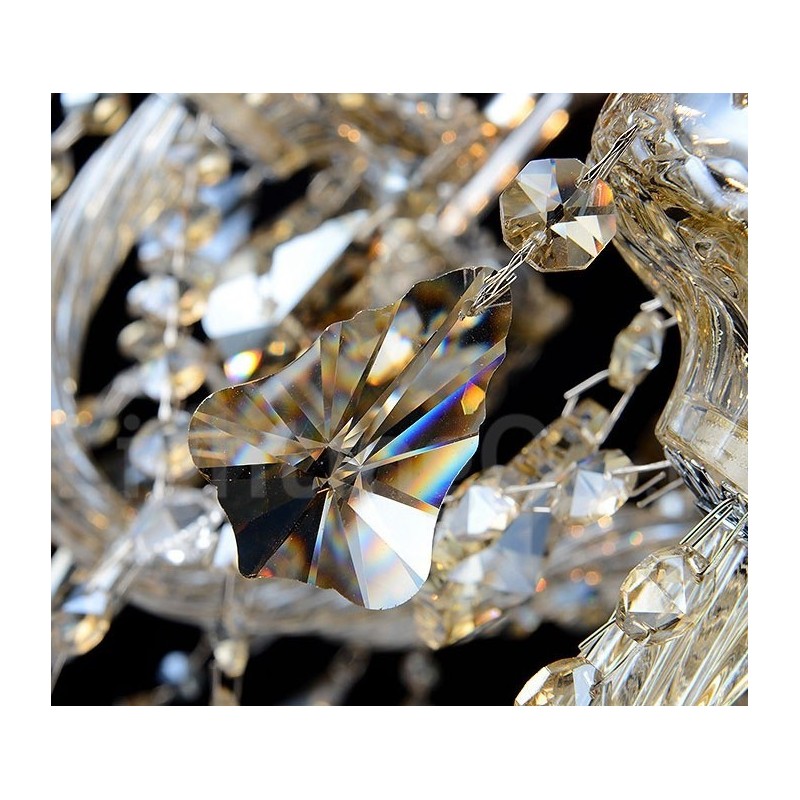 Lámpara de araña moderna de cristal K9 color coñac retro