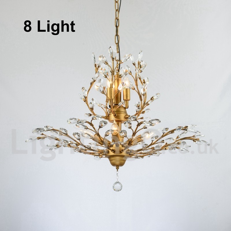 Lámpara de araña de hierro con pintura de cristal y lámpara de iluminación moderna de cristal