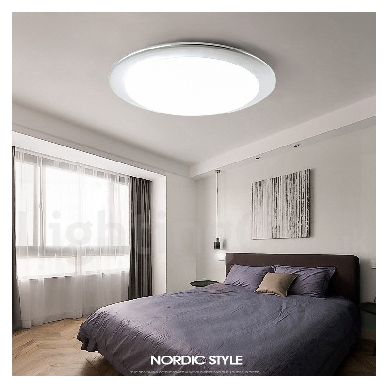 Lámpara de techo empotrada de estilo nórdico contemporáneo, moderna, regulable, superfina y de 4 cm de grosor, con pantalla acrílica y control remoto. También se puede usar como luz de pared.