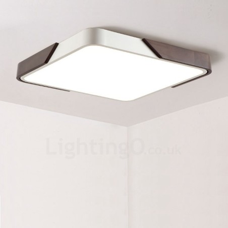 Lámpara de techo empotrada cuadrada ultrafina de madera color nogal retro, regulable, con pantalla acrílica. También se puede usar como aplique de pared. Lámpara de techo empotrada cuadrada ultrafina de madera color nogal retro, regulable, con pantalla acrílica. También se puede usar como aplique de pared.