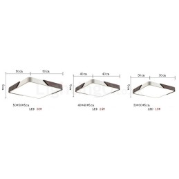 Lámpara de techo empotrada cuadrada ultrafina de madera color nogal retro, regulable, con pantalla acrílica. También se puede usar como aplique de pared.