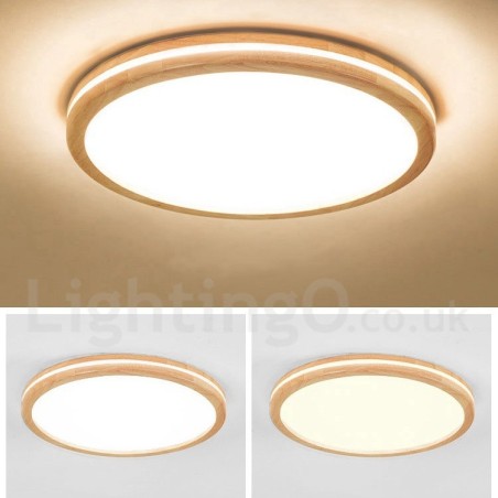 Lámpara de techo de madera redonda regulable con lente, moderna, contemporánea, de estilo nórdico, empotrada, con pantalla acrílica y control remoto. También se puede usar como luz de pared. Lámpara de techo de madera redonda regulable con lente, moderna, contemporánea, de estilo nórdico, empotrada, con pantalla acrílica y control remoto. También se puede usar como luz de pared.