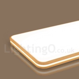 Lámpara de techo de madera rectangular regulable con lente, moderna, contemporánea, de estilo nórdico, empotrada, con pantalla acrílica y control remoto. También se puede usar como luz de pared.