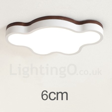 Lámpara de techo infantil empotrada de madera y acero retro