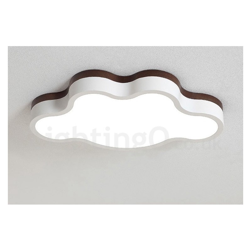 Lámpara de techo infantil empotrada de madera y acero retro