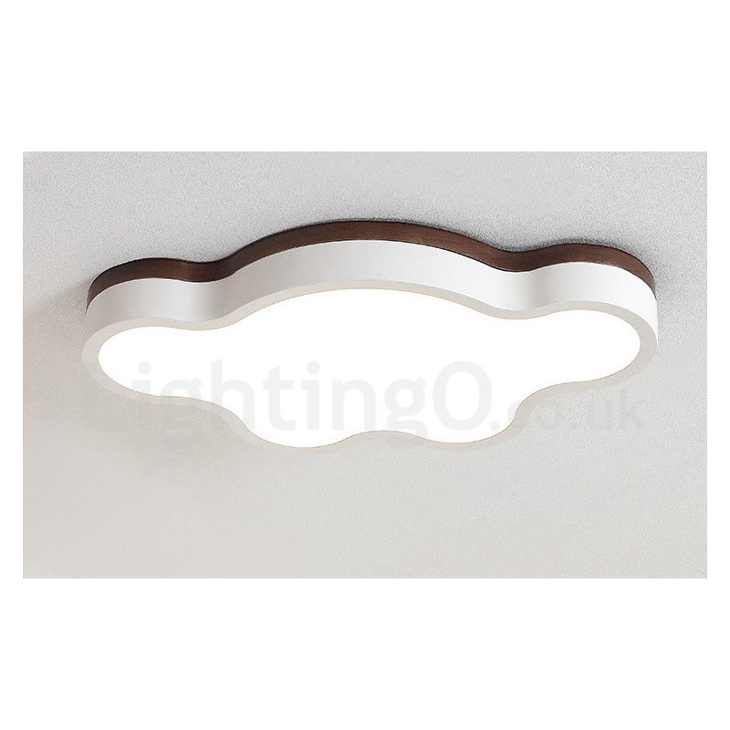 Lámpara de techo infantil empotrada de madera y acero retro