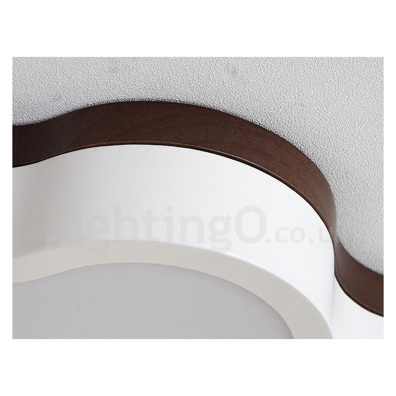 Lámpara de techo infantil empotrada de madera y acero retro