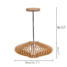 Lámpara colgante de madera vintage con 1 luz, estilo industrial, estilo loft, de madera, estilo lineal.