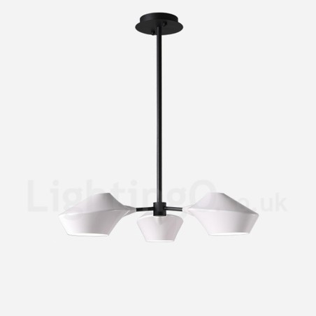 Lámpara de araña retro lineal de 3 luces con pantallas acrílicas para exteriores y garaje Lámpara de araña retro lineal de 3 luces con pantallas acrílicas para exteriores y garaje