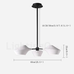 Lámpara de araña retro lineal de 3 luces con pantallas acrílicas para exteriores y garaje