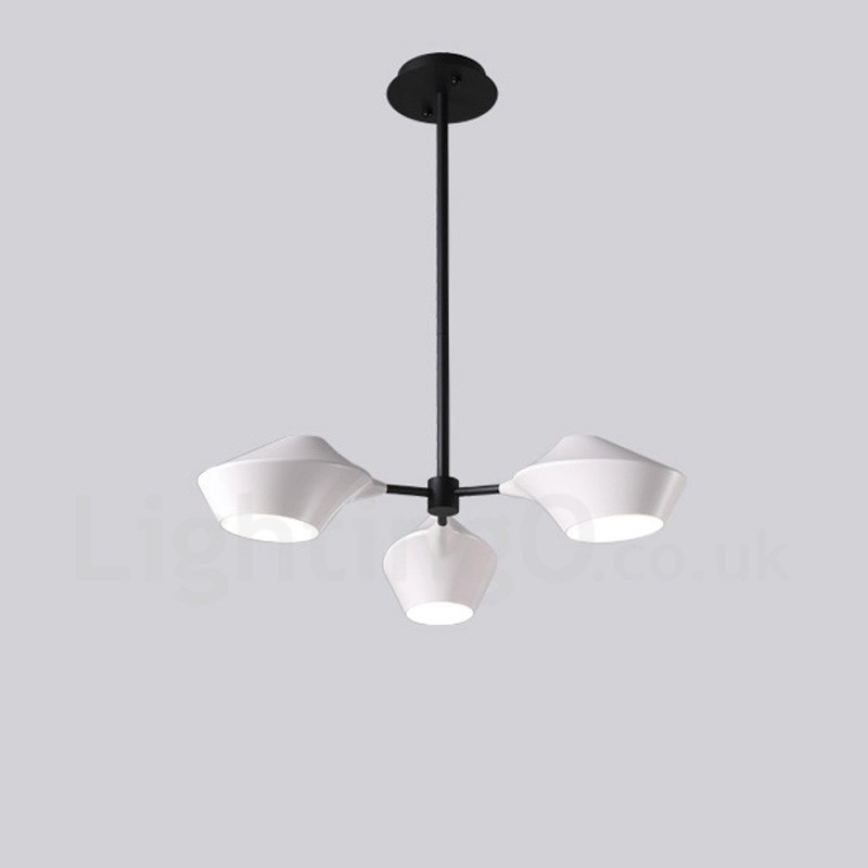 Lámpara de araña retro lineal de 3 luces con pantallas acrílicas para exteriores y garaje