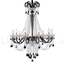 Candelabro de cristal negro