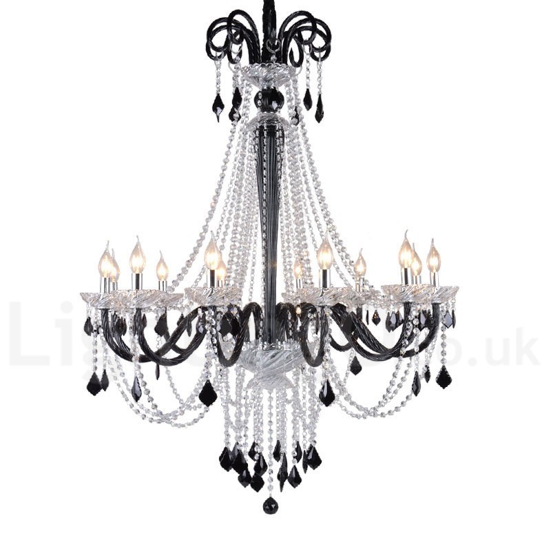 Candelabro de cristal negro