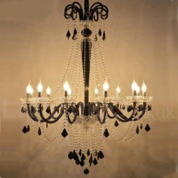 Candelabro de cristal negro