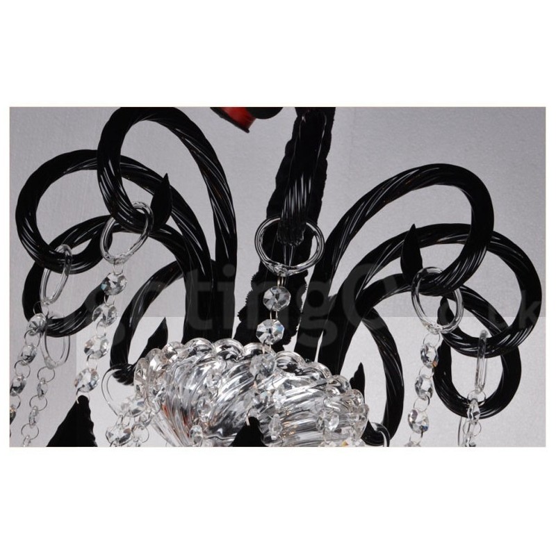 Candelabro de cristal negro