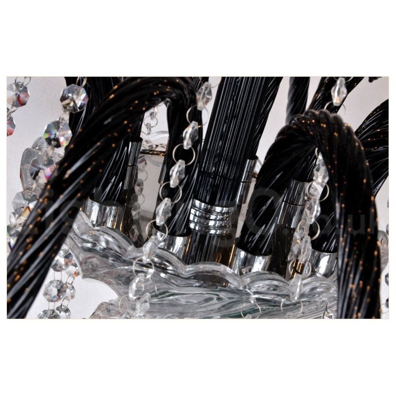 Candelabro de cristal negro