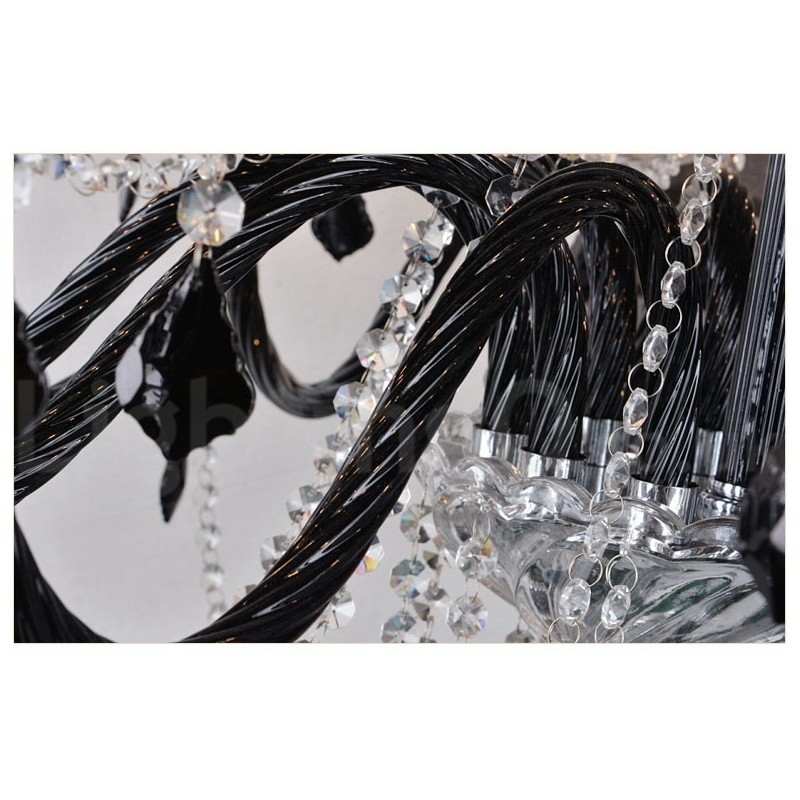 Candelabro de cristal negro