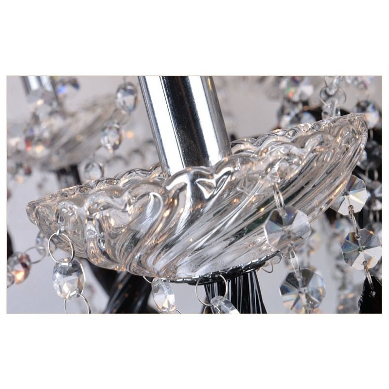Candelabro de cristal negro