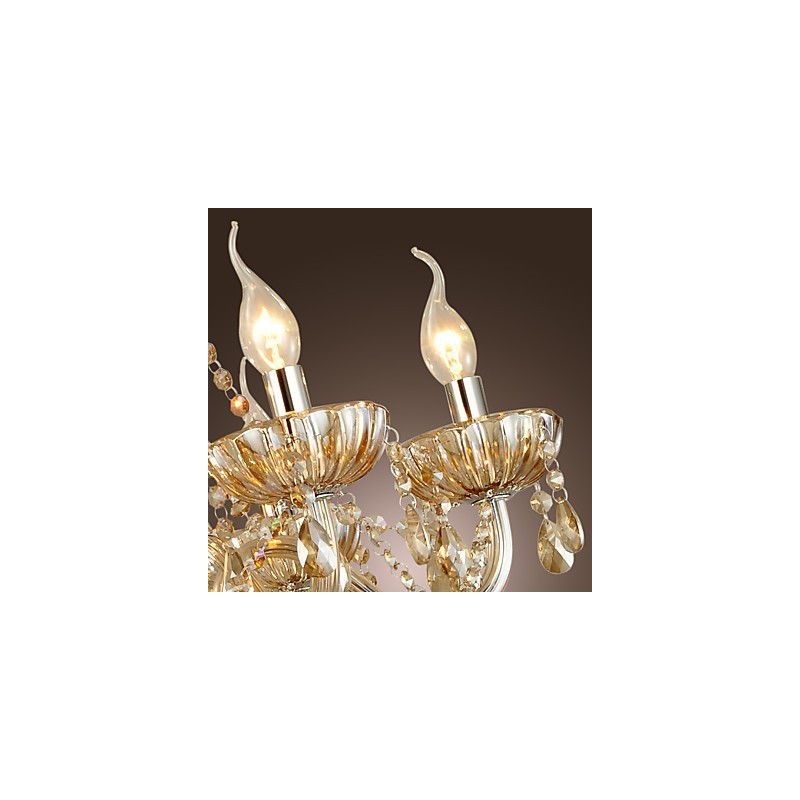 Lámpara de araña clásica tradicional de cristal galvanizado