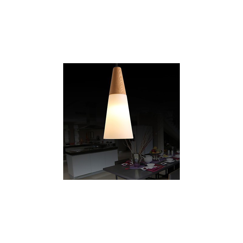 Lámpara de araña estilo mini moderna contemporánea de madera de bambú