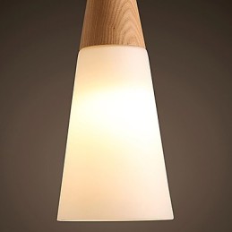 Lámpara de araña estilo mini moderna contemporánea de madera de bambú