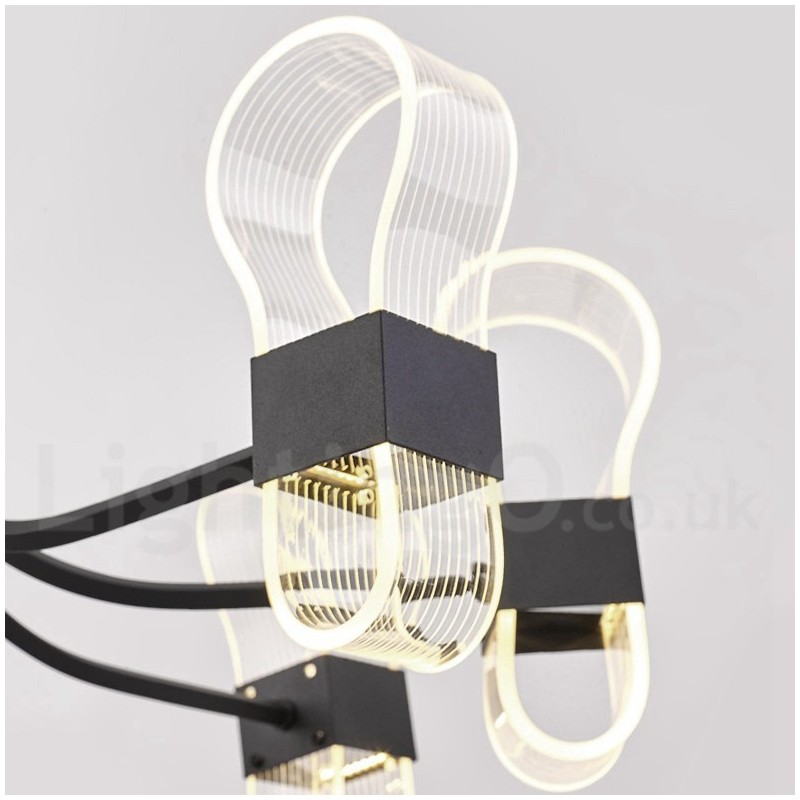 Lámpara de araña de diseño nórdico posmoderno de 6 luces con pantallas acrílicas