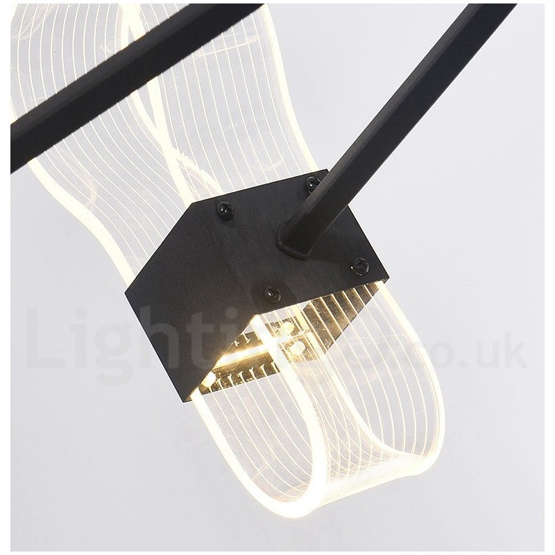 Lámpara de araña de diseño nórdico posmoderno de 6 luces con pantallas acrílicas