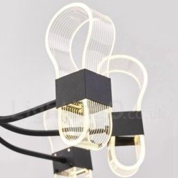 Lámpara de araña de diseño nórdico posmoderno de 10 luces con pantallas acrílicas (2021)