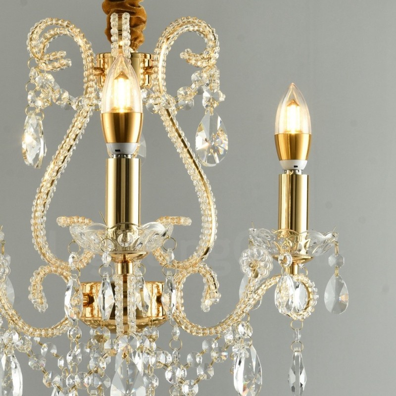 Lámpara colgante de cristal estilo americano de 3 luces doradas y plateadas Light Store